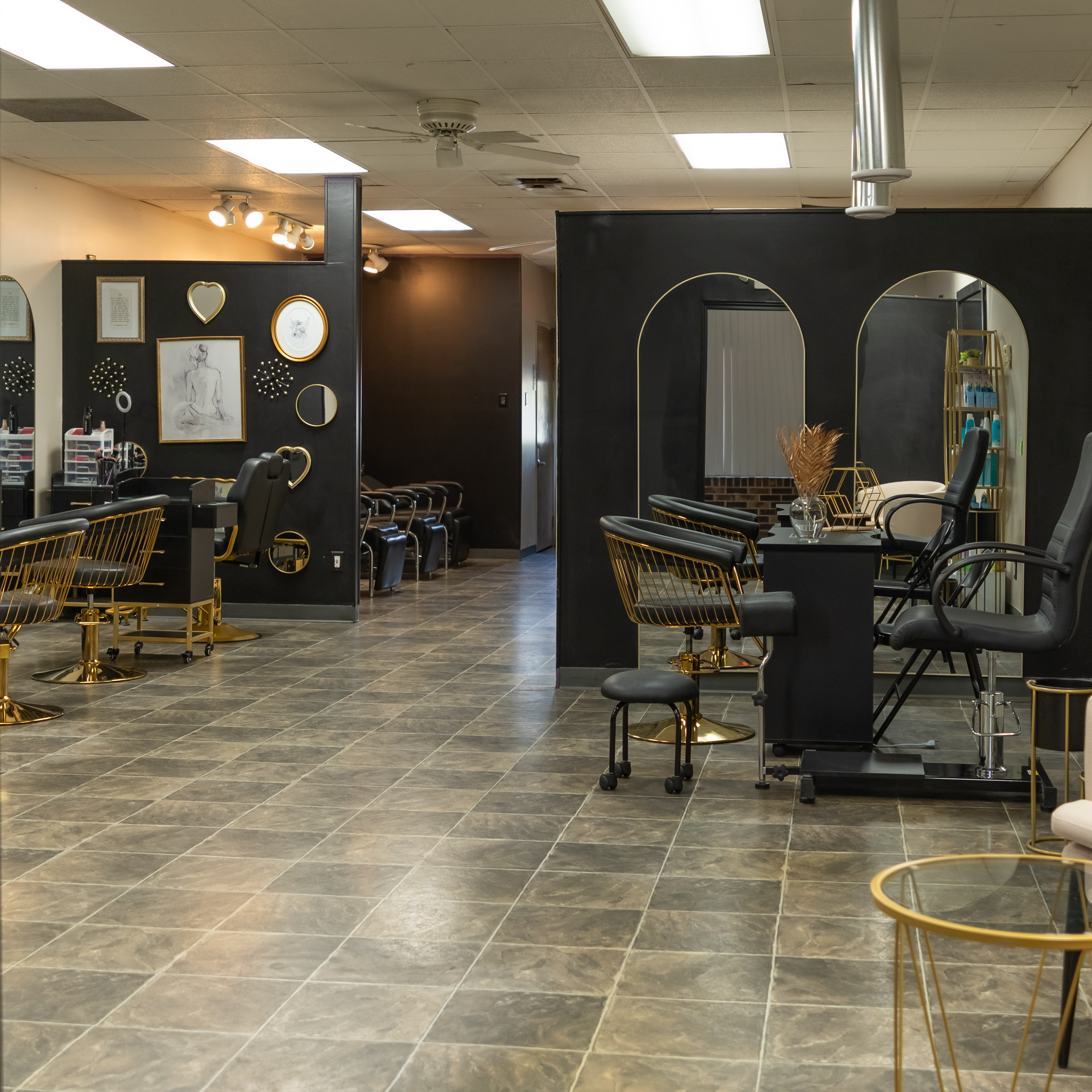 Professional hair styling in progress